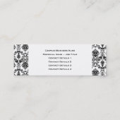 モダンなバロック式の細いウェブサイトの名刺 スキニー名刺 (裏面)