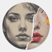 モダンなバンパーステッカーのデザイン ラウンドシール (正面)