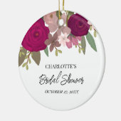 モダンなバーガンディーガーデン フラワー ブライダルシャワー セラミックオーナメント (左)