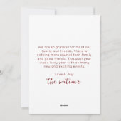 モダンなバーボンディのシンプルな雪だるまの輪郭 シーズンカード (裏面)