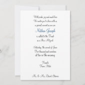 モダンなバーミッツヴァのカスタム写真招待状 招待状 (裏面)