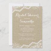 モダンなバーラップ及びレースのブライダルシャワーの招待状 招待状 (正面)