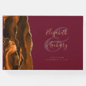 モダンなバーントオレンジゴールドアゲートバースガンディ ゲストブック (正面)