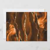 モダンなバーントオレンジゴールドアゲート ネイビーブルーウェディング 招待状 (裏面)