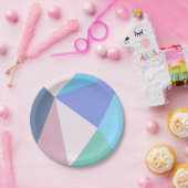 モダンなパステルカラーの三角形の紙皿 ペーパープレート (パーティー)