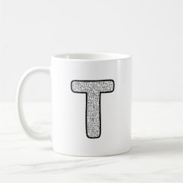 モダンなパターンの文字Pモノグラムセラミックマグ コーヒーマグカップ