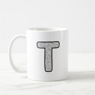 モダンなパターンの文字Pモノグラムセラミックマグ コーヒーマグカップ