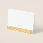 モダンなパターンモノグラムのメッセージカード 箔カード (正面)