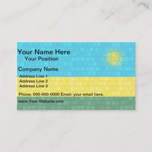 モダンなパターンルワンダの旗 名刺 (正面)