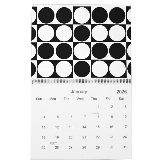 モダンなパターン2011月例カレンダー-媒体 カレンダー (1月 2026)