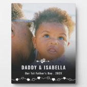 モダンなパパとベイビーのファーストファファーズデーフォト フォトプラーク (正面)