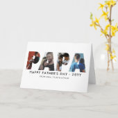 モダンなパパ フォー フォト コラージュ ハッピー ファーザーズ デー カード (黄色い花)
