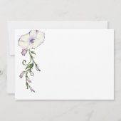 モダンなパンジーの結婚式のお礼 サンキューカード (裏面)