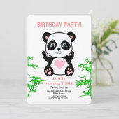 モダンなパンダベアの子供の誕生日招待状 招待状 (スタンド正面)
