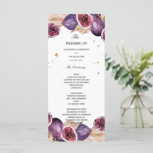 モダンなパンパスと紫のイチジクのビューティーフレーム メニュー (スタンド正面)