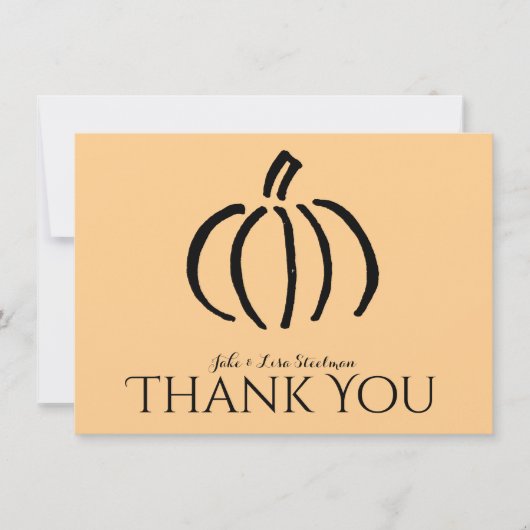 モダンなパンプキンの感謝を伝えるカード ノートカード (正面)