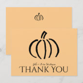 モダンなパンプキンの感謝カード ノートカード (正面/裏面)