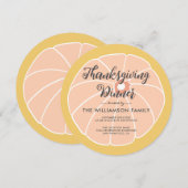モダンなパンプキンの感謝祭ディナー 招待状 (正面/裏面)