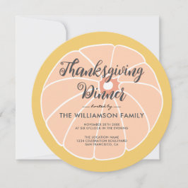 モダンなパンプキンの感謝祭ディナー 招待状