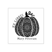 モダンなパンプキンマンダラ カスタム エクスリブリス・ブック ラバースタンプ (インプリント)