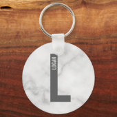 モダンなパーソナライズされた大胆なイニシャルと名前 キーホルダー (正面)