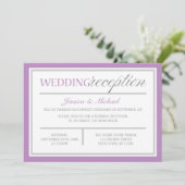 モダンなパープルとグレーの結婚式の披露宴招待状 招待状 (スタンド正面)