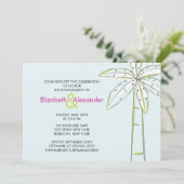 モダンなパームツリーのエンゲージメント招待状 招待状 (スタンド正面)