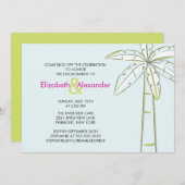 モダンなパームツリーのエンゲージメント招待状 招待状 (正面/裏面)