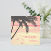 モダンなパームツリービーチウェディング招待状 招待状 (スタンド正面)