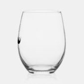 モダンなヒゲの新郎 グルーム ウェディング ステムなしワイングラス (左)