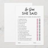 モダンなヒサイド・シャーサイド ブライダルシャワー ゲーム カード (正面/裏面)