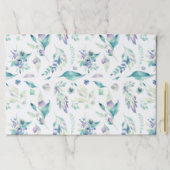 モダンなヒスイ緑のラベンダーの水彩画の花柄 ペーパーパッド (インサイチュ)