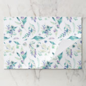 モダンなヒスイ緑のラベンダーの水彩画の花柄 ペーパーパッド (折り畳み)