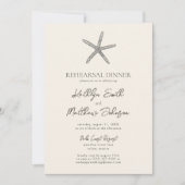 モダンなヒトデビーチオーシャンリハーサルディナー 招待状 (正面)