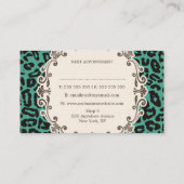 モダンなヒョウのプリントの美容師のアポイントメントカード 予約カード (裏面)