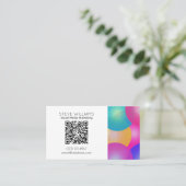 モダンなビジネススタイルQRコード 名刺 (スタンド正面)