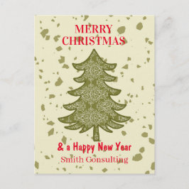 モダンなビジネスホリデーカード クリスマスツリー シーズンポストカード