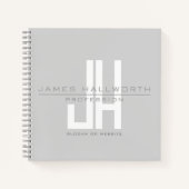 モダンなビジネスロゴマーク | グレー ノートブック (正面)