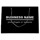 モダンなビジネス名テンプレート | 黒と白 ラージペーパーバッグ (正面)