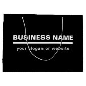 モダンなビジネス名テンプレート | 黒と白 ラージペーパーバッグ (裏面)