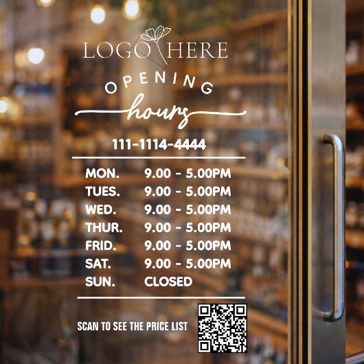 モダンなビジネス用QRコード窓デカール ウィンドウサイン