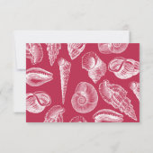 モダンなビバマゼンタビーチ シーシェル RSVP カード (裏面)