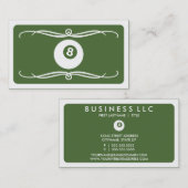 モダンなビリヤード(カスタマイズ可能な色) 名刺 (正面/裏面)