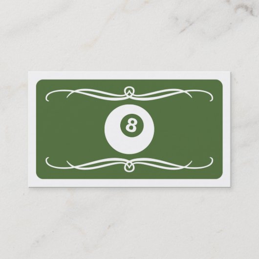 モダンなビリヤード(カスタマイズ可能な色) 名刺 (正面)