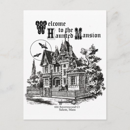 モダンなビンテージの心霊邸宅 ポストカード (正面)