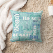 モダンなビーチのタイポグラフィパターン熱帯青 クッション (ブランケット)