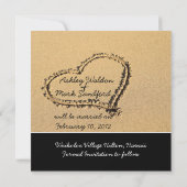 モダンなビーチの保存日付カード セーブザデート (裏面)