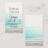 モダンなビーチの写真撮影のヨガのインストラクター 名刺 (正面/裏面)
