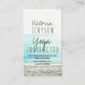 モダンなビーチの写真撮影のヨガのインストラクター 名刺 (正面)