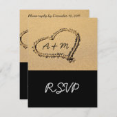 モダンなビーチの行先RSVPカード 出欠カード (正面/裏面)